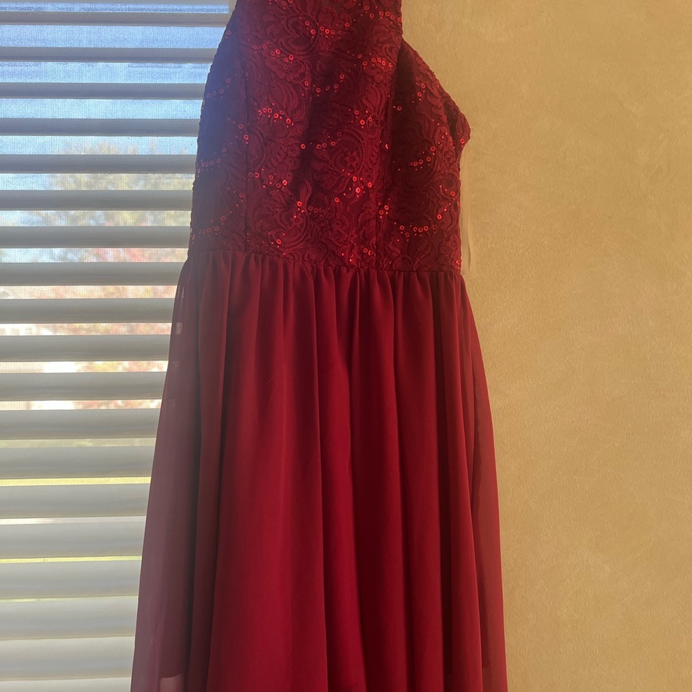 Elegant Red Lace Gown
